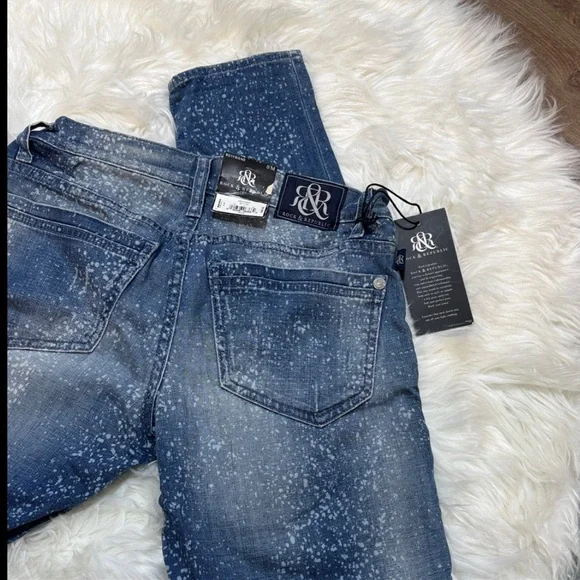 Rock & Republic Speckled Women’s Blue Jeans Size 0 - Picture 4 of 7